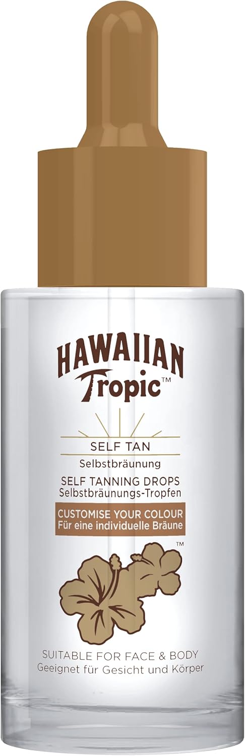 HAWAIIAN Tropic Gotas Autobronceadoras - Facial y Corporal, fácil aplicación, 30ml