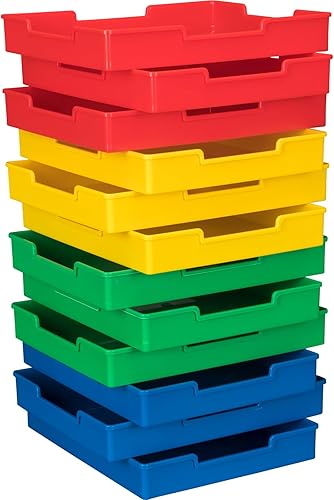 Really Good Stuff Bandejas de plástico - Juego de agrupación de 12-4 colores