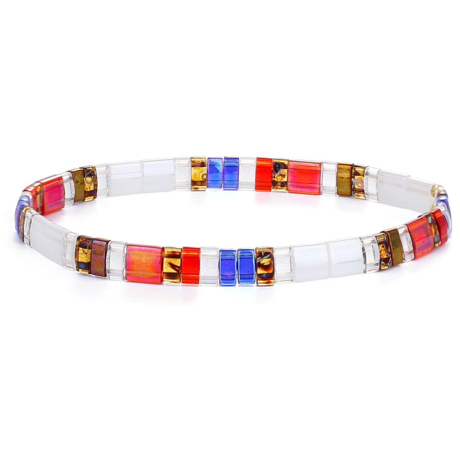 KELITCH Minimalistisch Damen Perlen Wrap Armband Natürliche