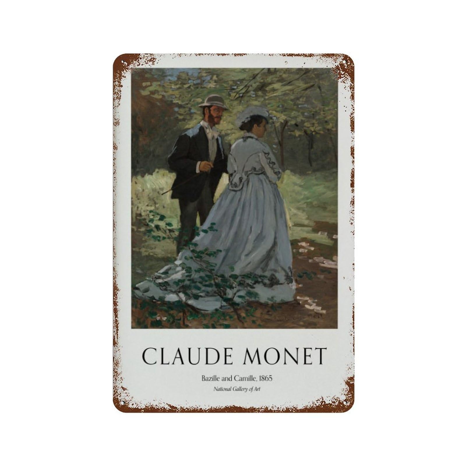 xiaoxiaoshen Claude Monet 'bazille And Camille' Exhibition Wall Decor Art Metal Tin Poster Modern Home Decor Art Home Bar Shop Decorations Vintage Sign 30x20cm