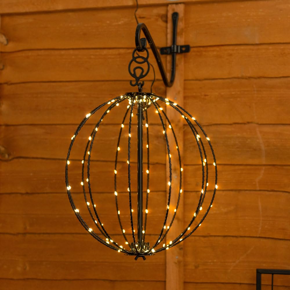 ValueLights | Solar Powered Hanging Black Metal Wire Frame Fairy Light Lantern | Lanterns, Home DΓ©cor & Improvement Essential | Warm White
