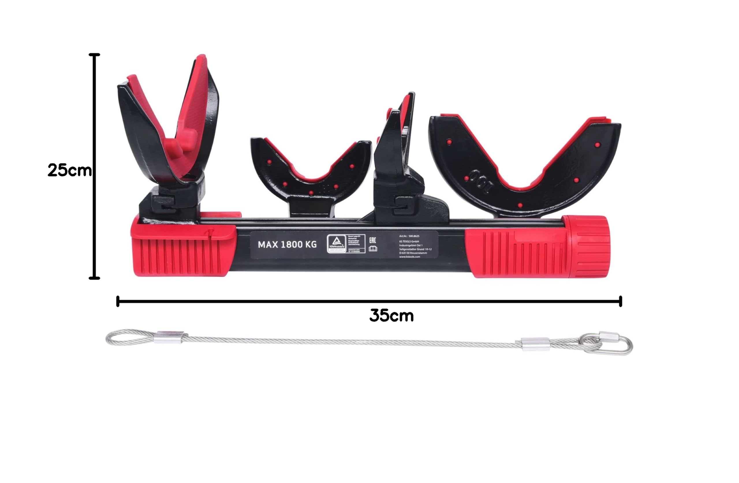 KS Tools 500.8625 Juego de compresór de muelles, 6 pzs., max. 1800 kg