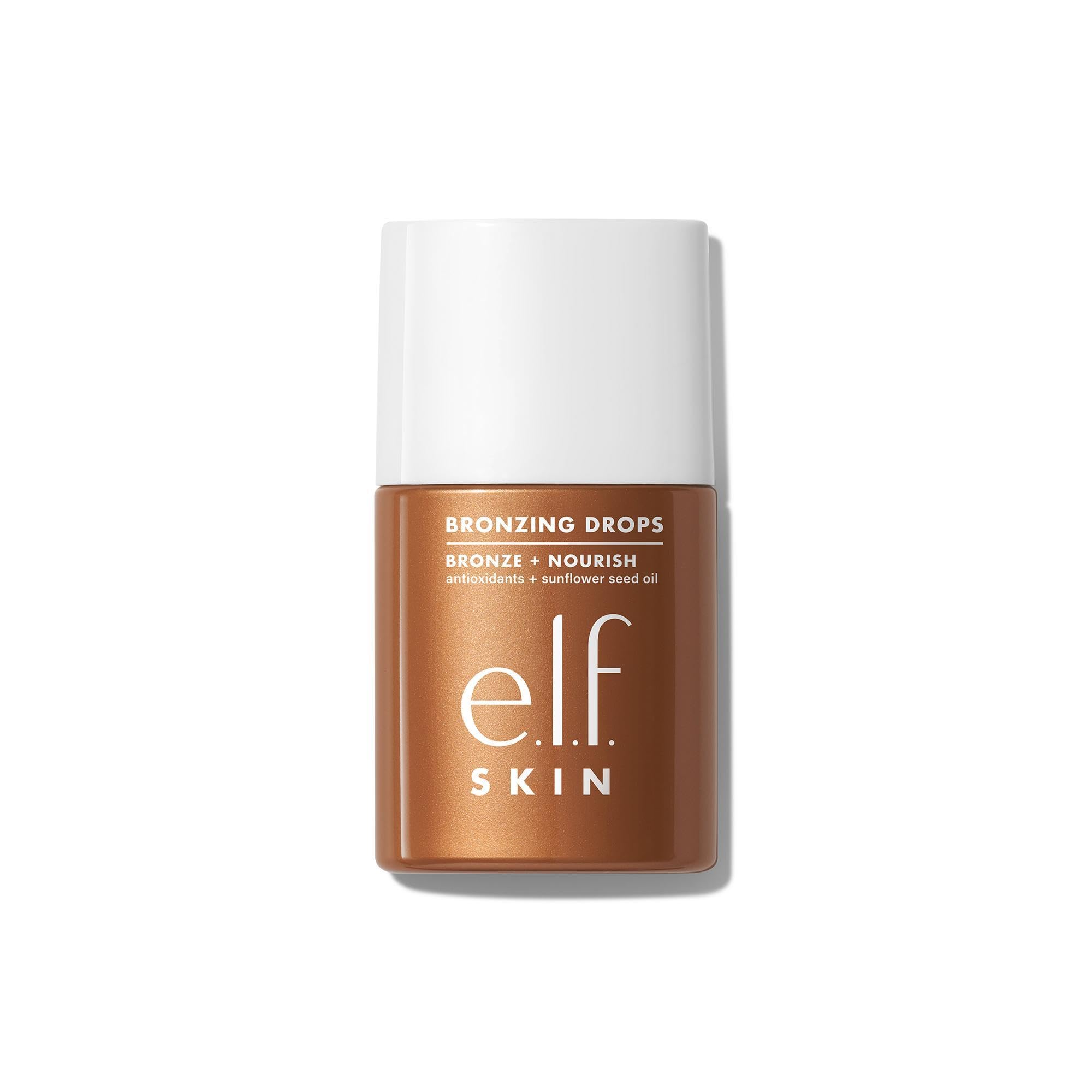 e.l.f. SKIN Bronzing Drops, Liquid Bronzer For Face & Skin, Creates A Sun-Kissed Glow, Infused With Vitamin E, Vegan & Cruelty-Free, Rose Gold