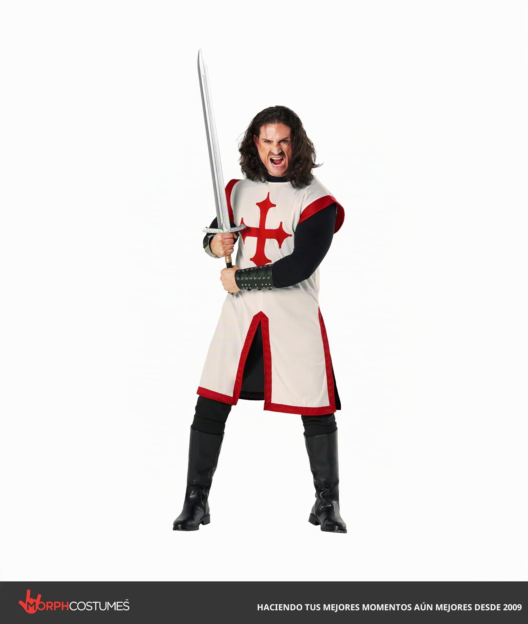 Morph Disfraz Caballero Medieval, Traje Caballero Templario, Disfraces Medievales Hombre,Disfraz Carnaval Hombre