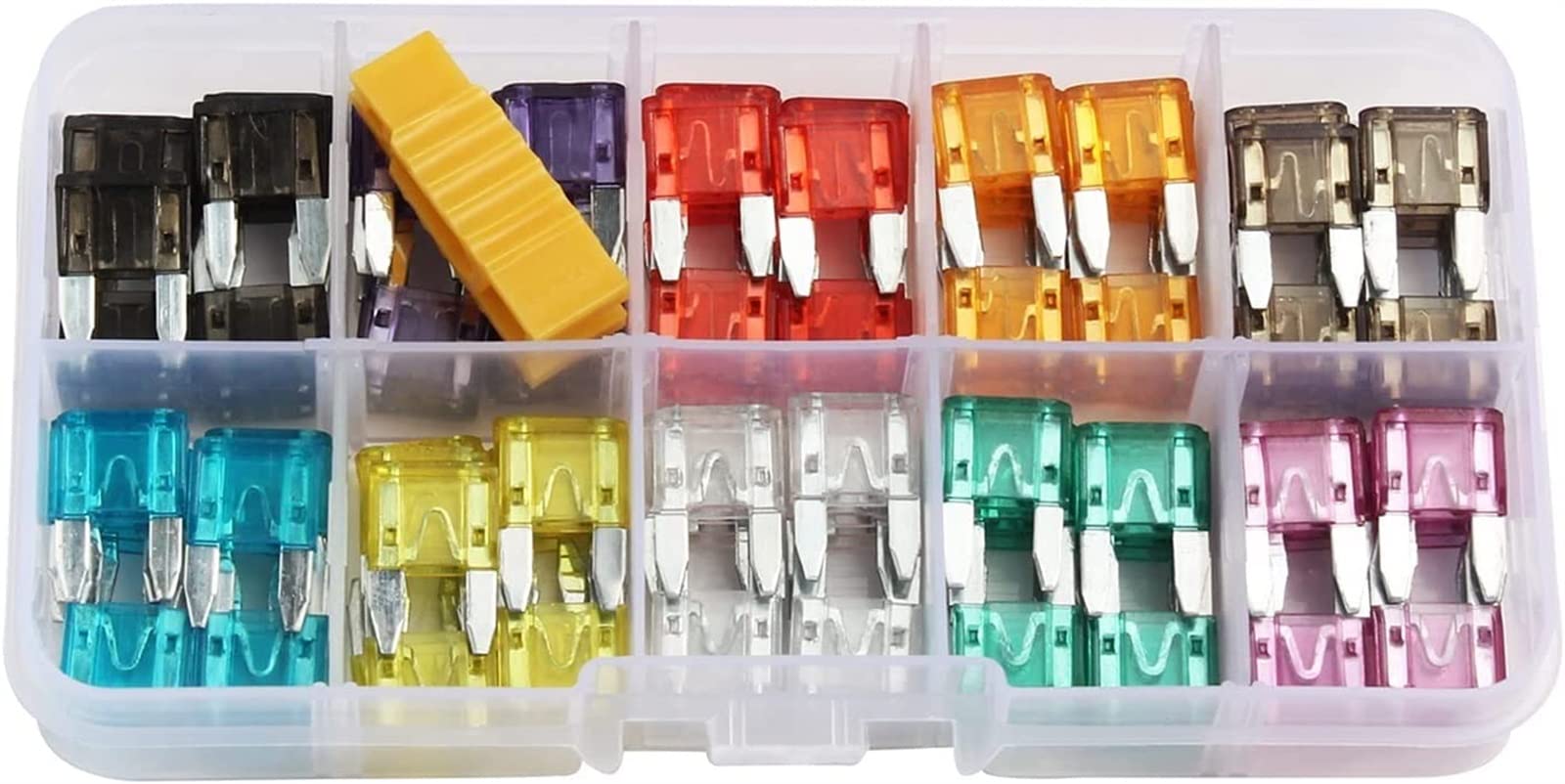 Bezpiecznik 120 SZTUK Car Kit Assorted Auto Truck Standard bezpiecznik płaski Asortyment 2A 3A 5A 7. 10A 15A 20A 25A 30A 35A