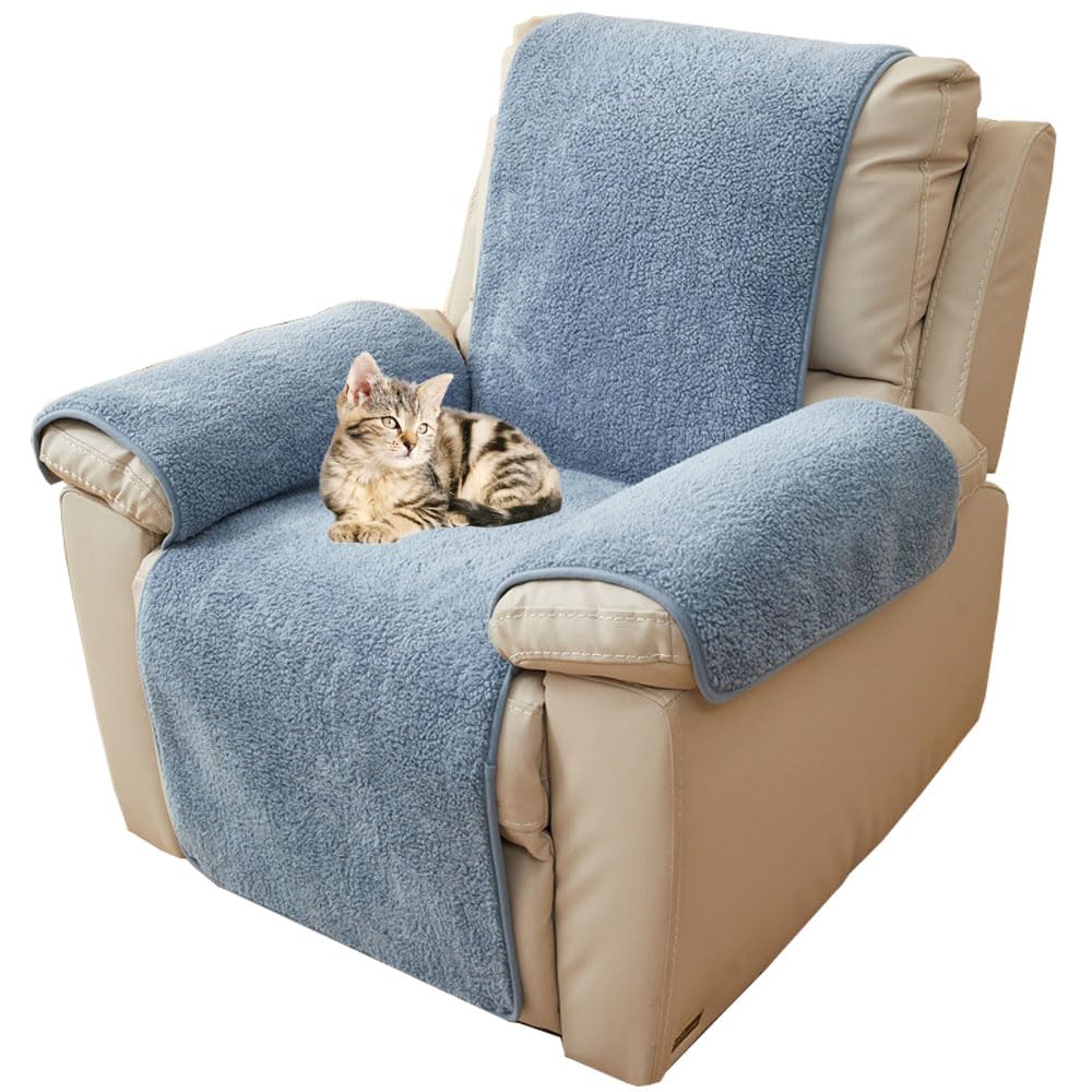 NUODWELL Thick Lamb Faux Recliner Chair Cover