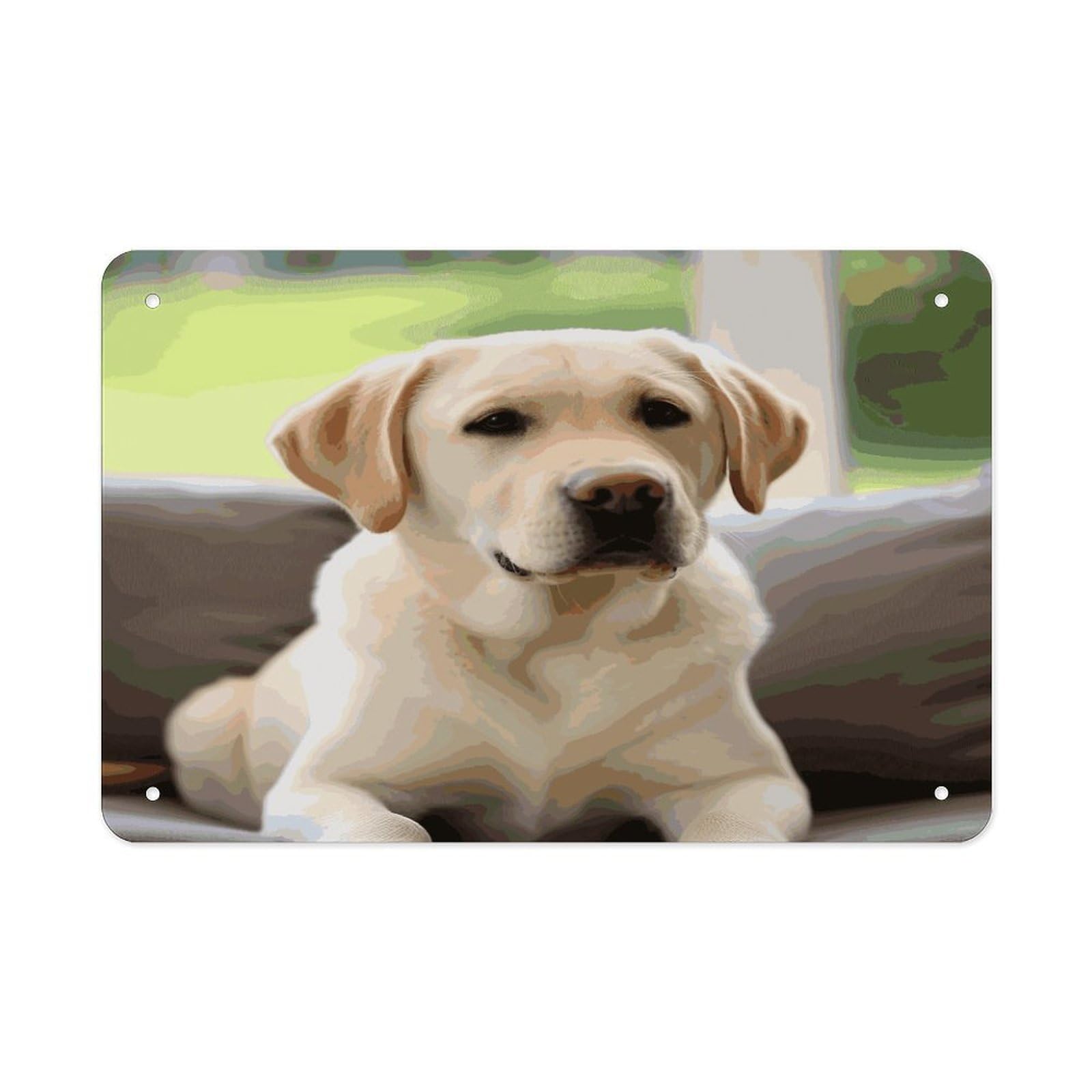 Fekiloot Style Cute Labrador Dog Metal Signs Wall Art Tin Sign
