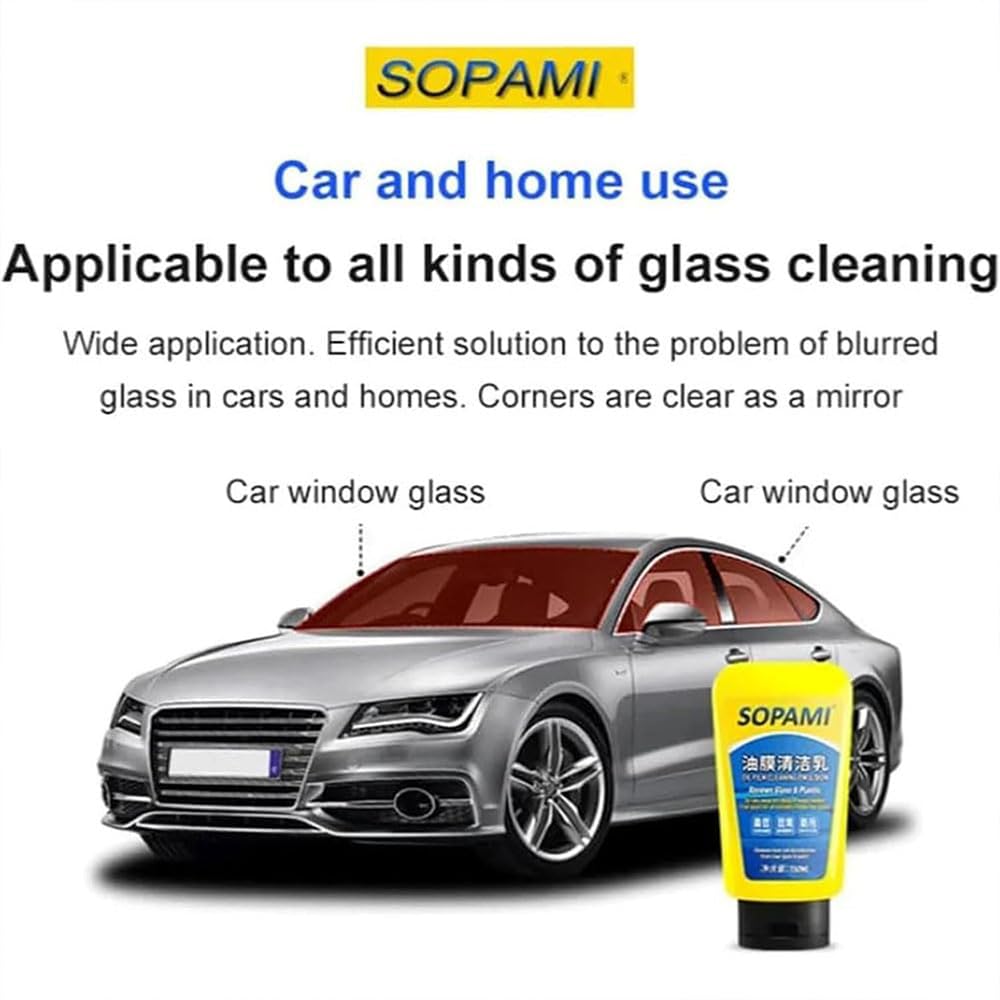 Emulsión de limpieza de película de aceite automático, limpiador de cristales Nano-Tech, limpiador de ventanas de coche para parabrisas, limpieza de ventanas, espejos y más (3 piezas)