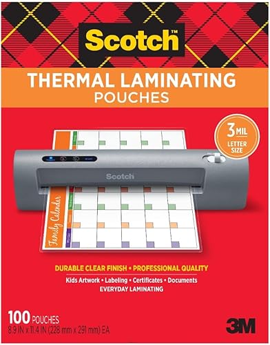 Miniatura 9 de Hojas térmicas para laminar Scotch, 8.9 x 11.4 in, 3 mil, paquete de 100 (TP3854 – 100), Transparente