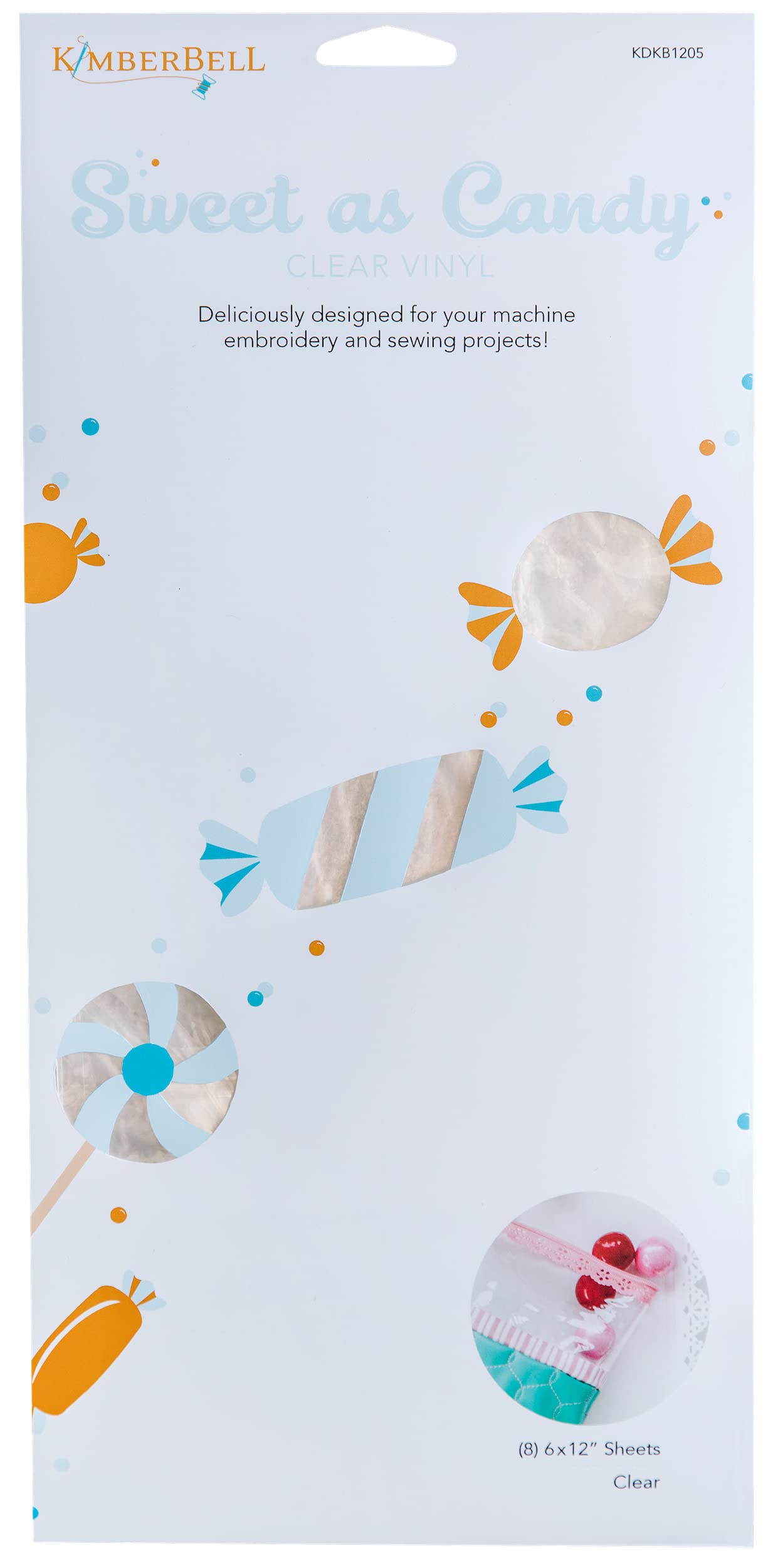 Amazon.com: Kimberbell Sweet As Candy Colored Vinyl Sheets - 8 Clear  Sheets, Size 6 in x 12 in, Sewable Fabric-Like Vinyl, Assorted Colors  Available, KDKB1205 : Arts, Crafts & Sewing