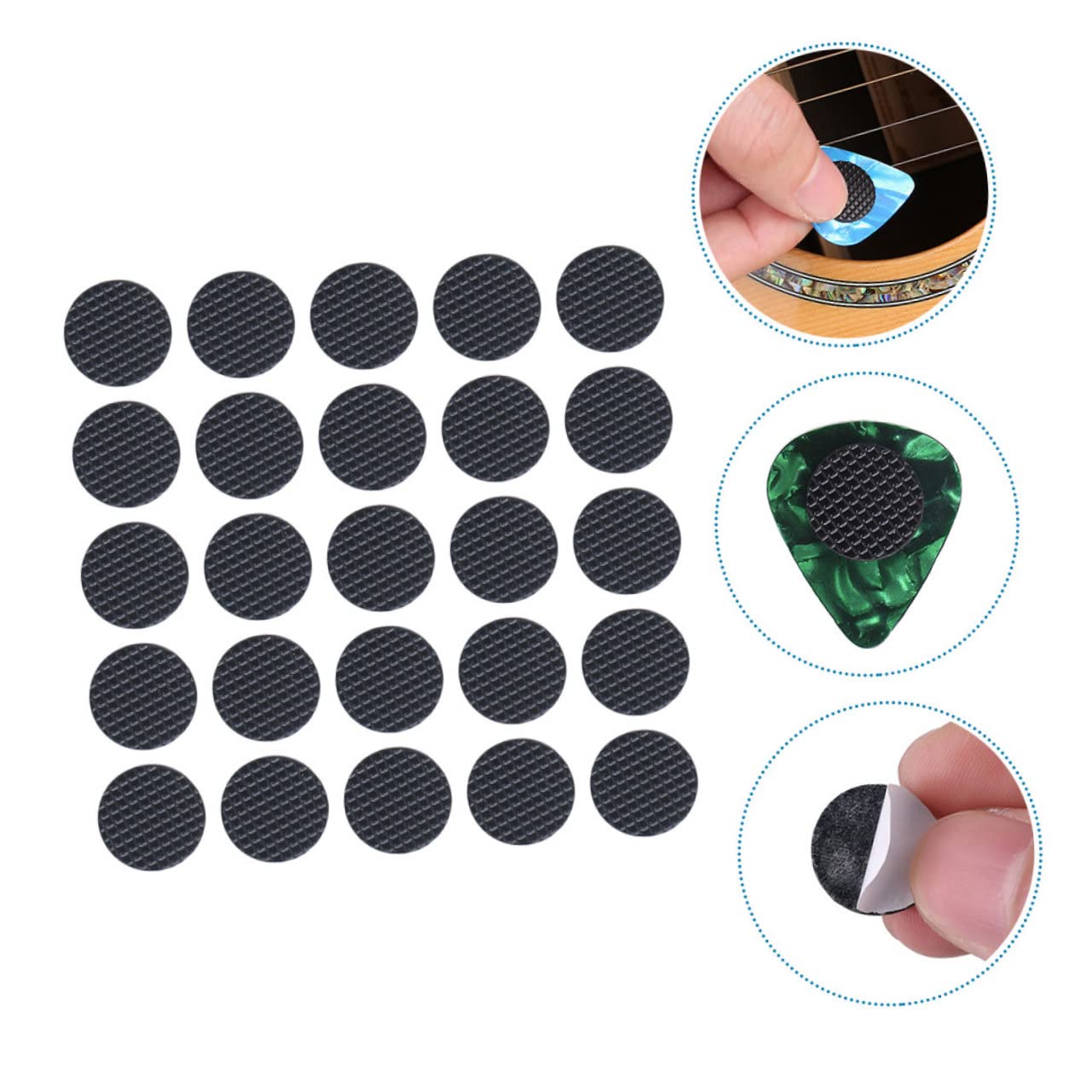 VICASKY 160 piezas de agarre de goma para púas de guitarra, parte antideslizante, duradera, para los amantes de la guitarra, facilita el tocar, accesorios de guitarra perfectos para principiantes y