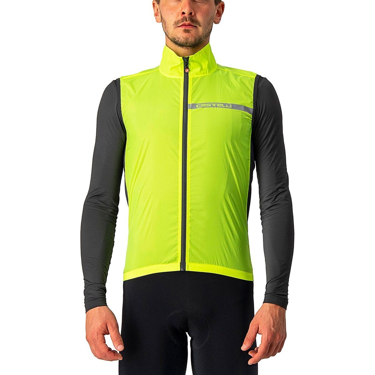 CASTELLI 4521512-032 SQUADRA ST. VEST Sports vest Men's Yellow Fluo/Dark Gray S
