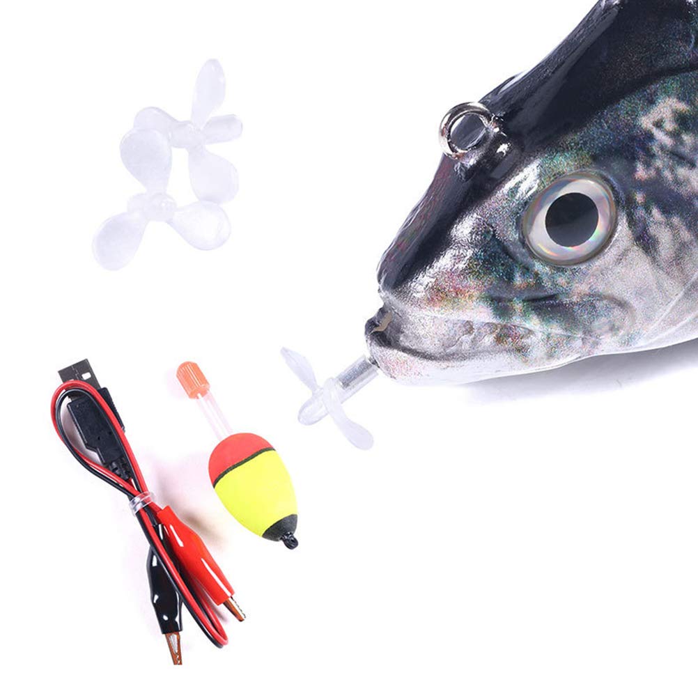 Drfeify Esca da Pesca Elettronica, Esca Bionica Illuminata a LED con Ricarica USB con Squame di Pesce Stampate in 3D e Trasferimento del Peso della Sfera in Acciaio, per la Pesca in