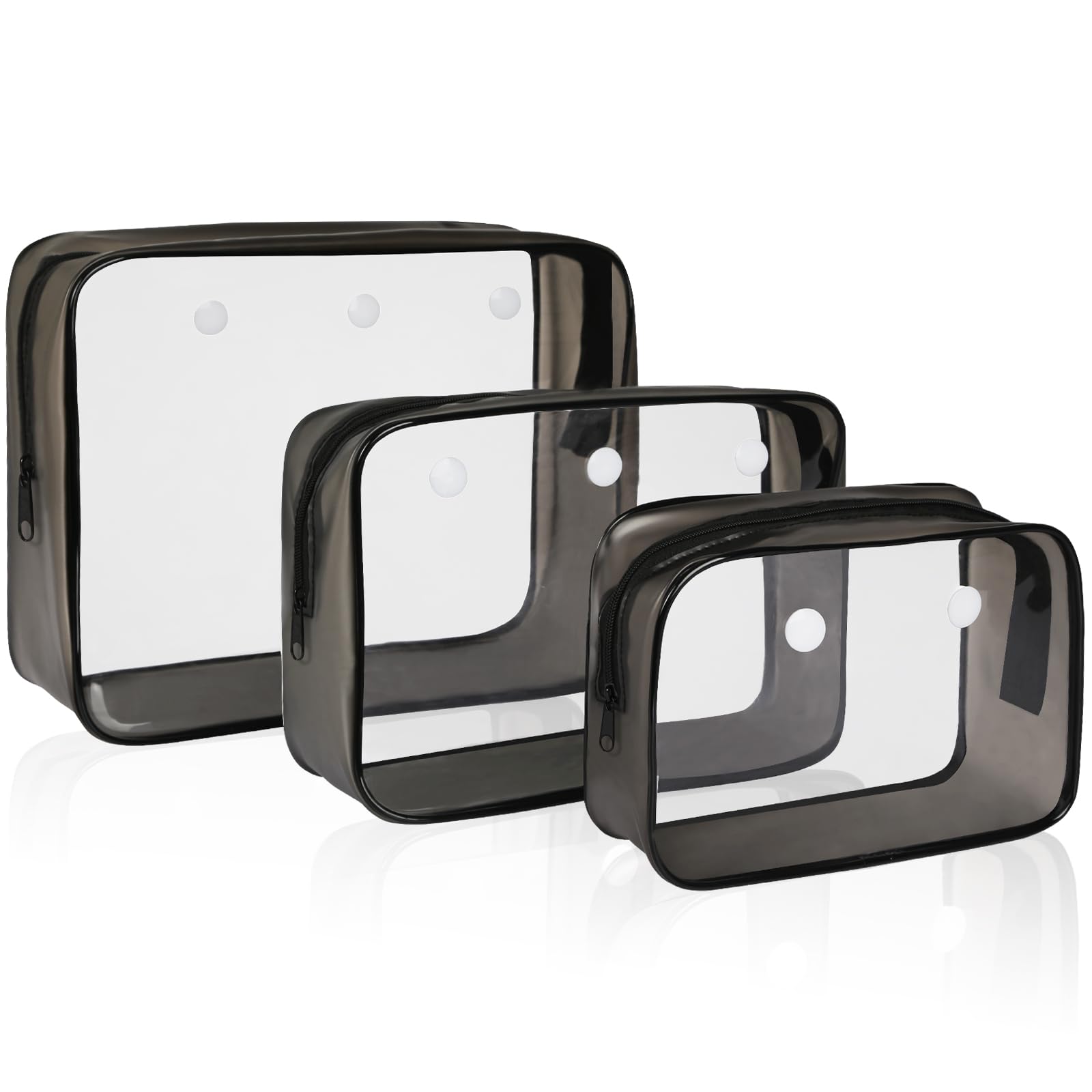 Clear Insert Bag for Bogg Bag Accessories - 3 Packs Zipper insert pouch for Bogg Bag Travel Makeup Clean Toiletry Brush Organizer Cosmetic Divider Storage Inner Pouch