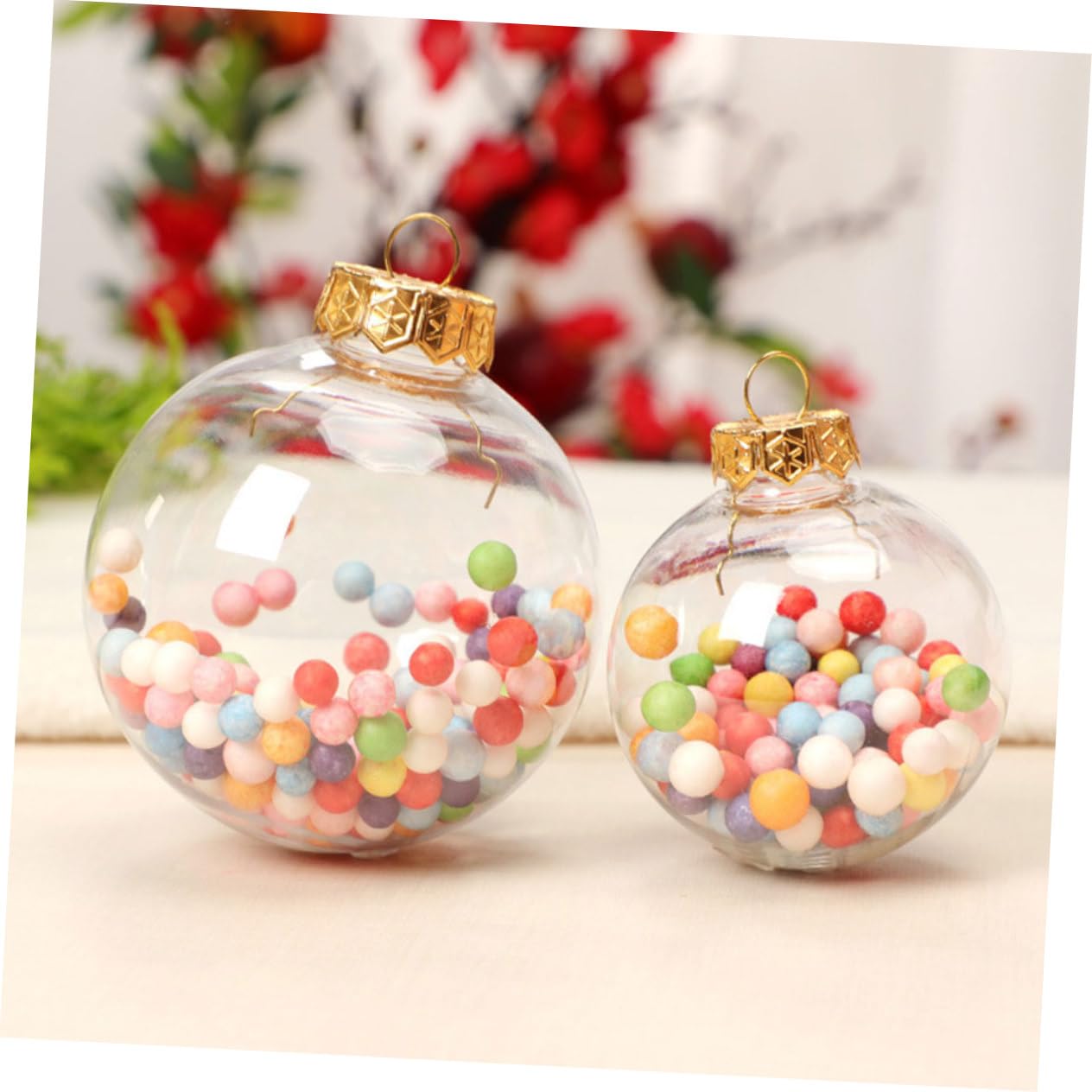 12 Pièces Ornements de Boule de Noël décoration Chanter Création de claires de Noël Artificiel Boule d'arbre Suspendue Pendentif l'animal de Compagnie Doré