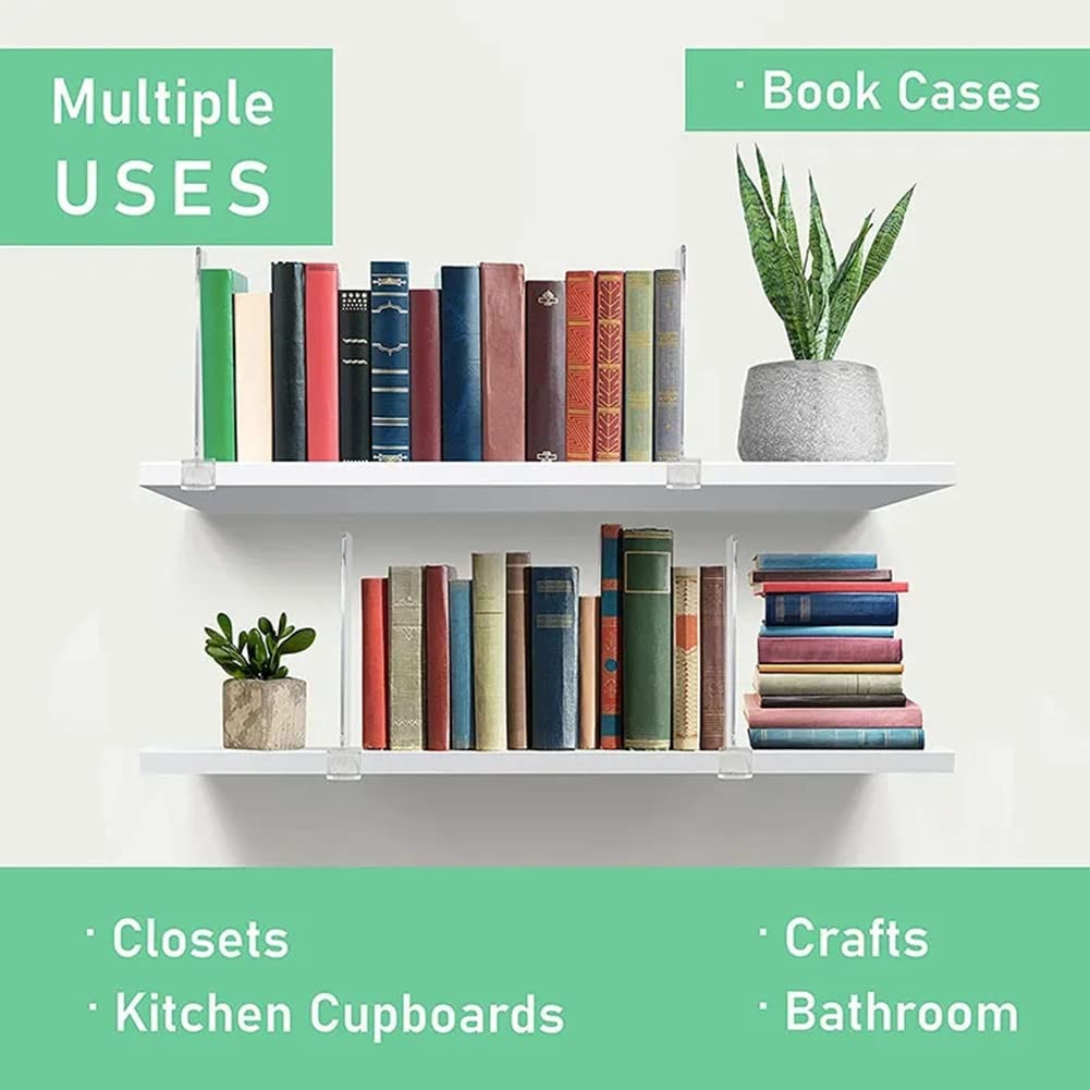 6 Pcs Divisori Per Mensole In Acrilico Trasparente, Divisori Per Guardaroba Ripiani, Separatore Per Scaffali, Organizer Vestiti, Organizer Per Riporre Armadi, Camera Da Letto, Cucina E Ufficio