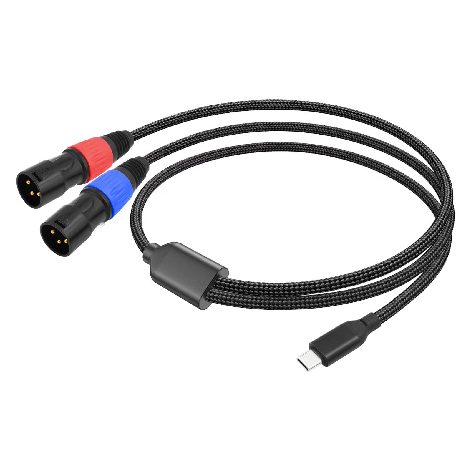 Zestaw 5 kabli typu C na 2 XLR RCA Y Splitter Cord do kina domowego, słuchawek, głośnika, 3 m