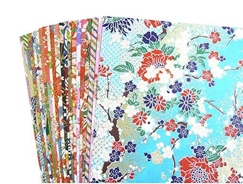Chiyogami Yuzen Washi B4 Size, Approx. 10.1 x 14.4 inches (25.7 x 36.4 cm) (20 Sheets B Type)