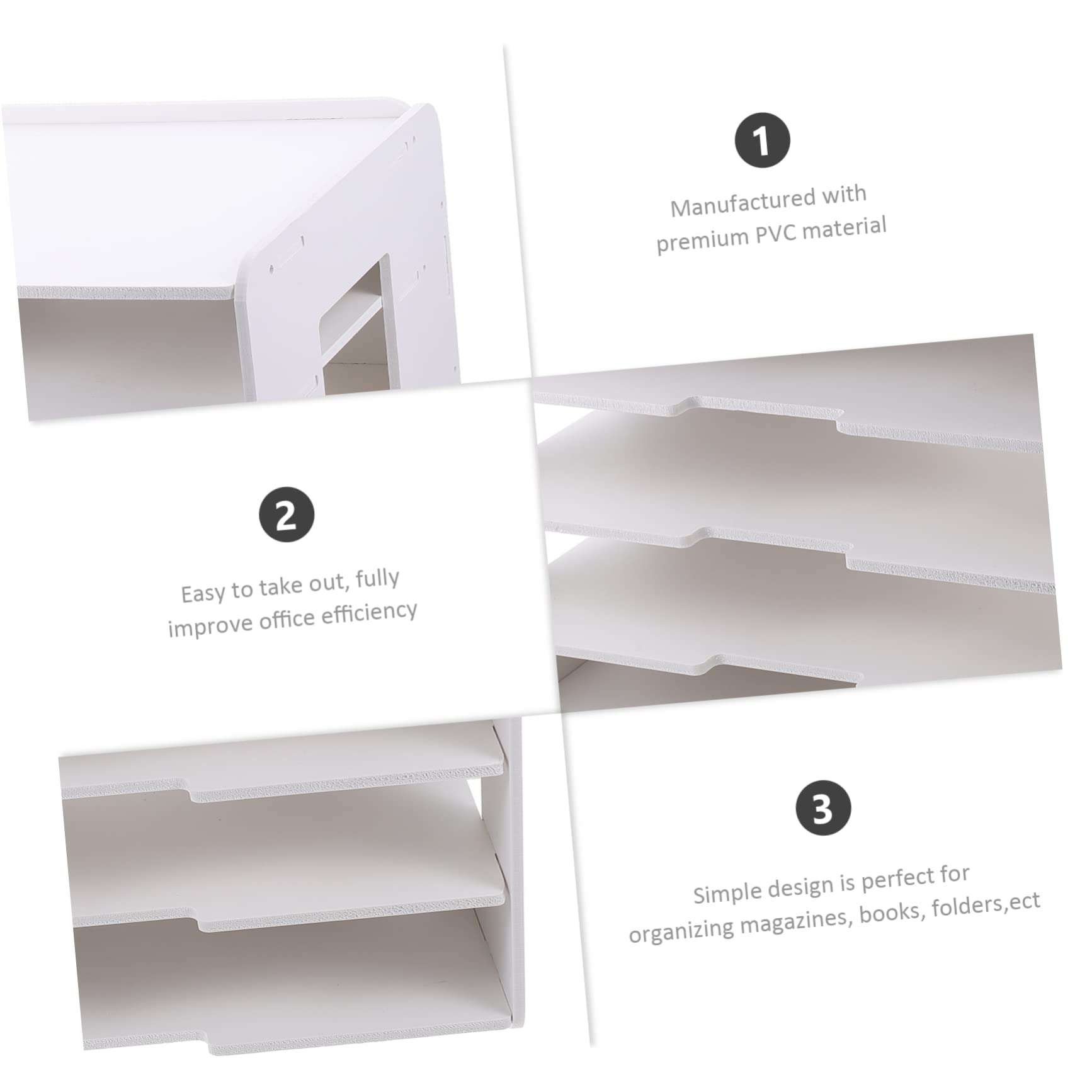 Set di Portadocumenti da Tavolo in Plastica Organizzatore per Documenti da Ufficio Scaffale Portadocumenti