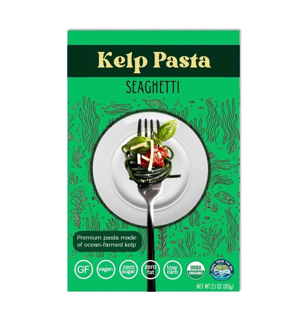 Kelp Pasta, 100% Seaweed, Gluten-Free, Keto, Vegan, Nutritious, Antioxidant-Rich, Low-Calorie, Low-Carb, Organic