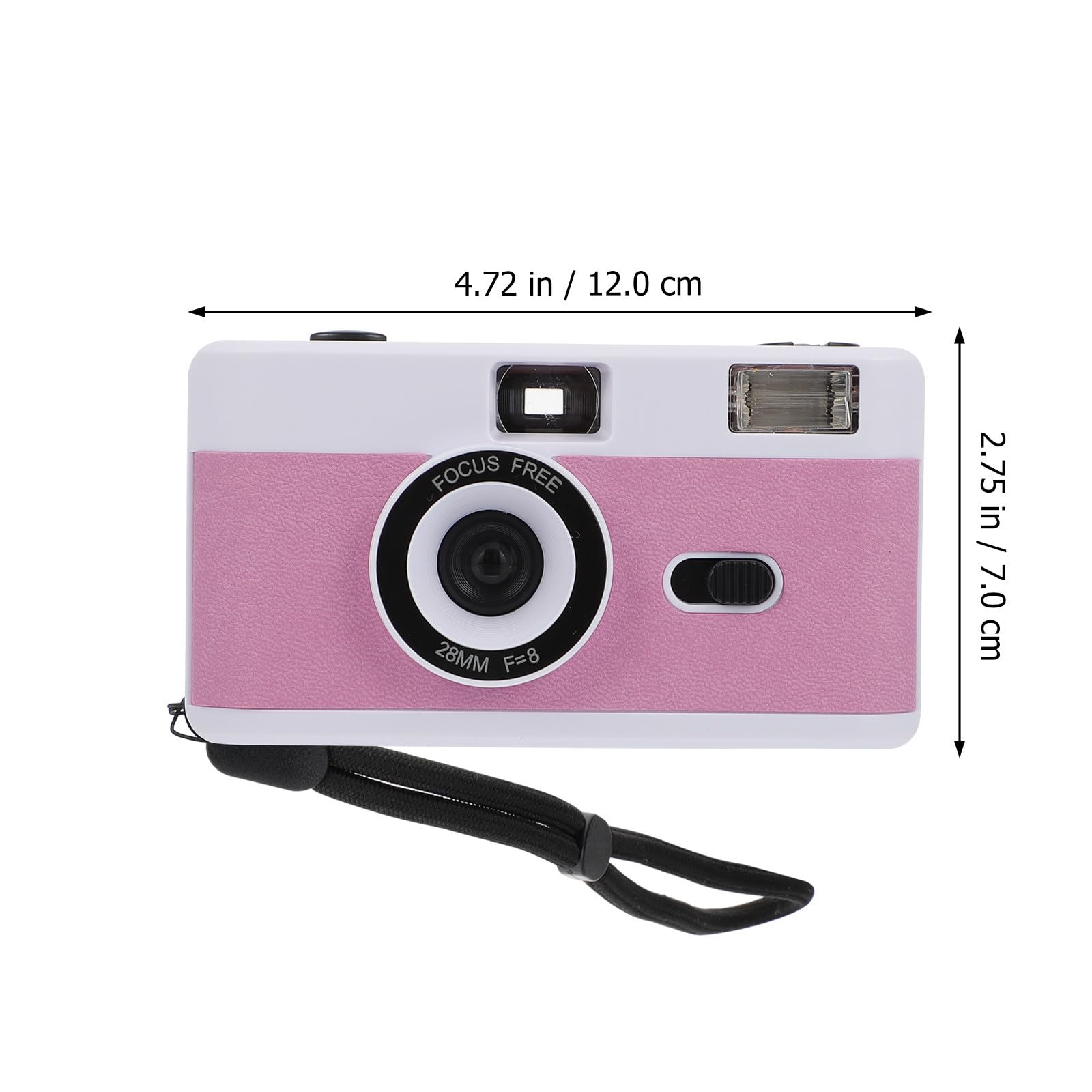 Fotocamera Riutilizzabile 35mm in Abs Flash Integrato | Bianco, senza Batteria, Formato Compatibile Pellicola 35mm, Stile Vintage