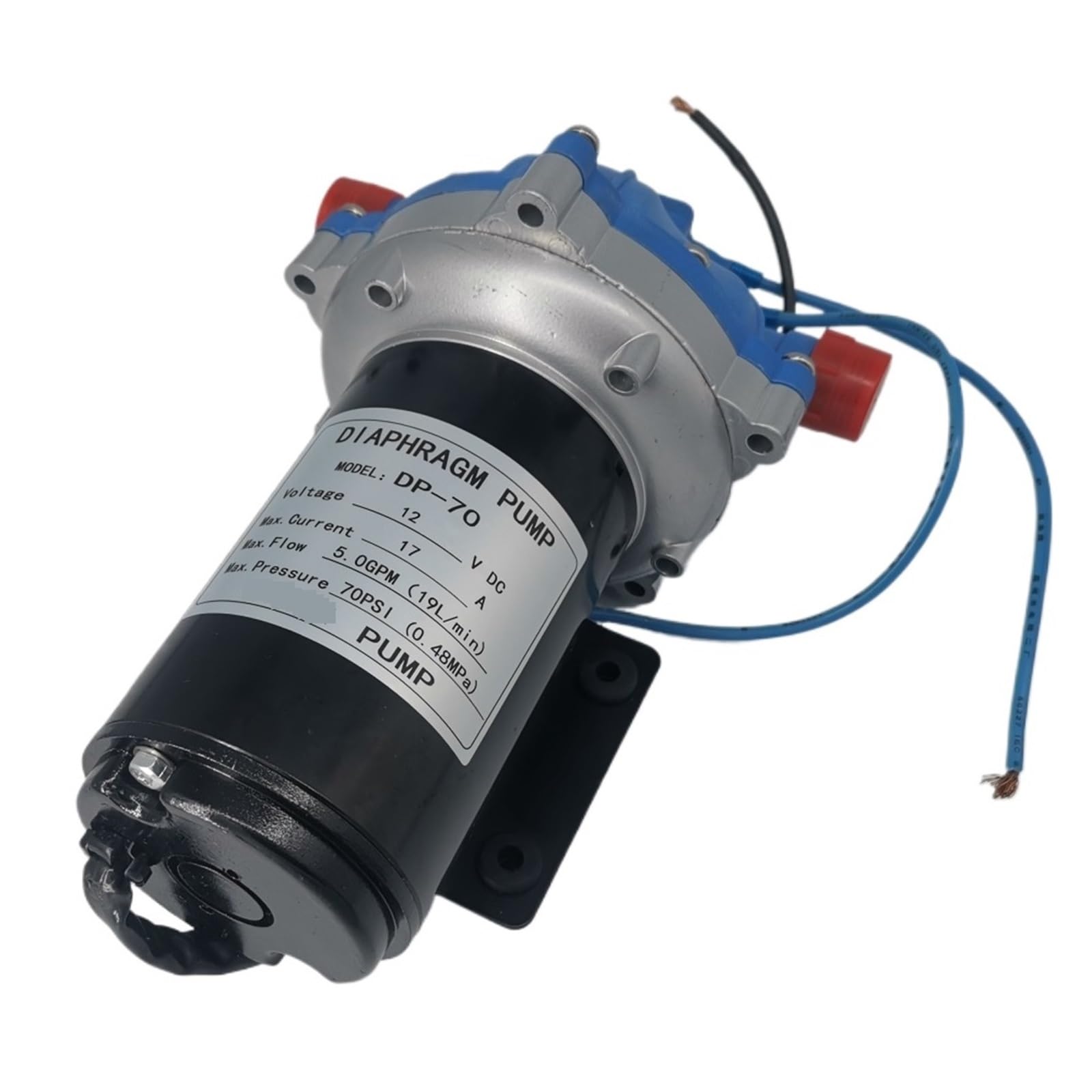 Selbstansaugende Membranpumpe DP70 DC Ectric Small 24 V 12 Volt Elektro-Yacht-Boot-Marine-Wohnmobil-Wohnwagen-Hochdruck Reibungsloser Betrieb Gleichmäßiger Durchfluss(DP125,12V NO Plug)