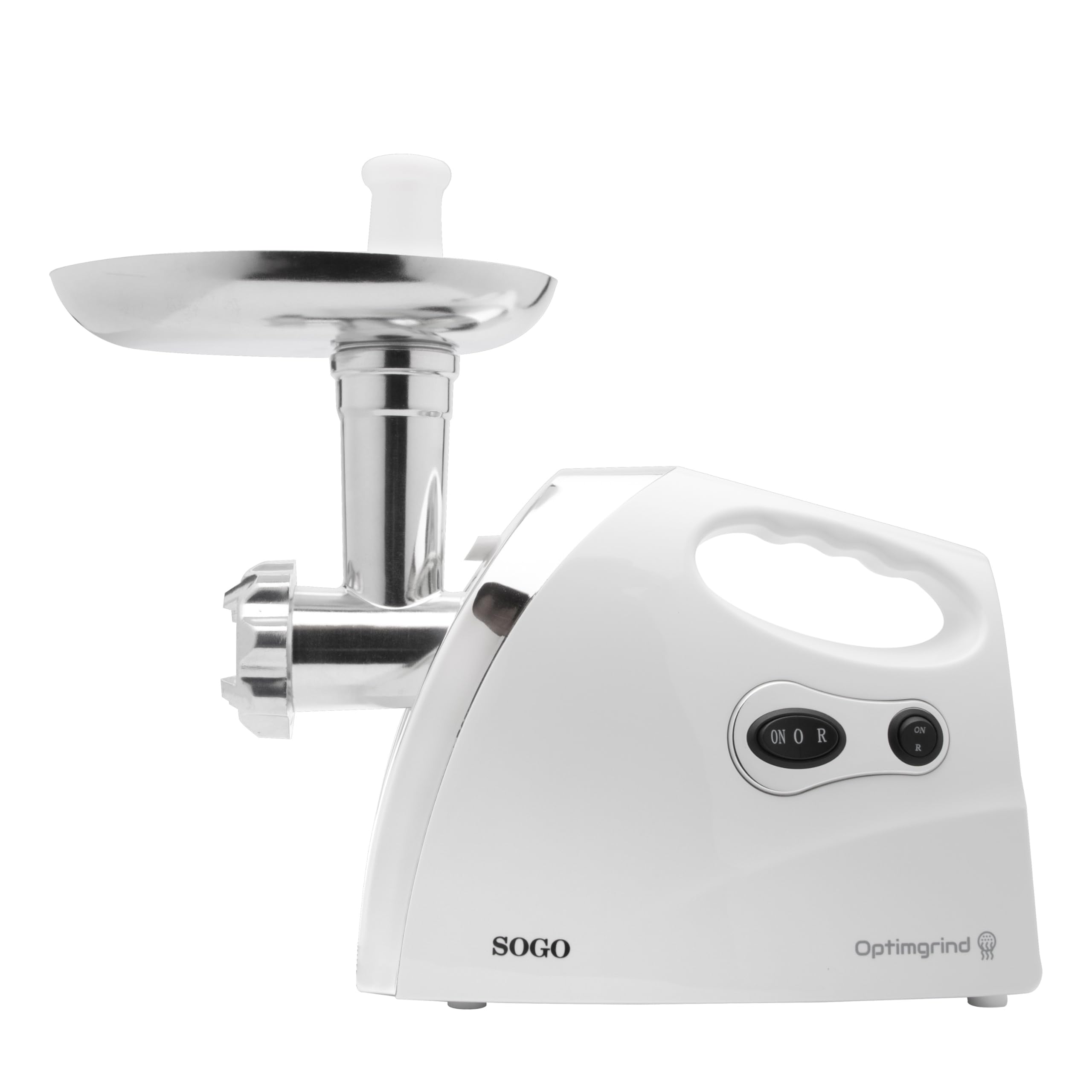 SOGO Picadora Eléctrica Multifunción Potente y Versátil - Cuchillas dobles de Acero Inoxidable 1200 W ideal para Carne y Embutidos - Color Blanco (SS-5815)