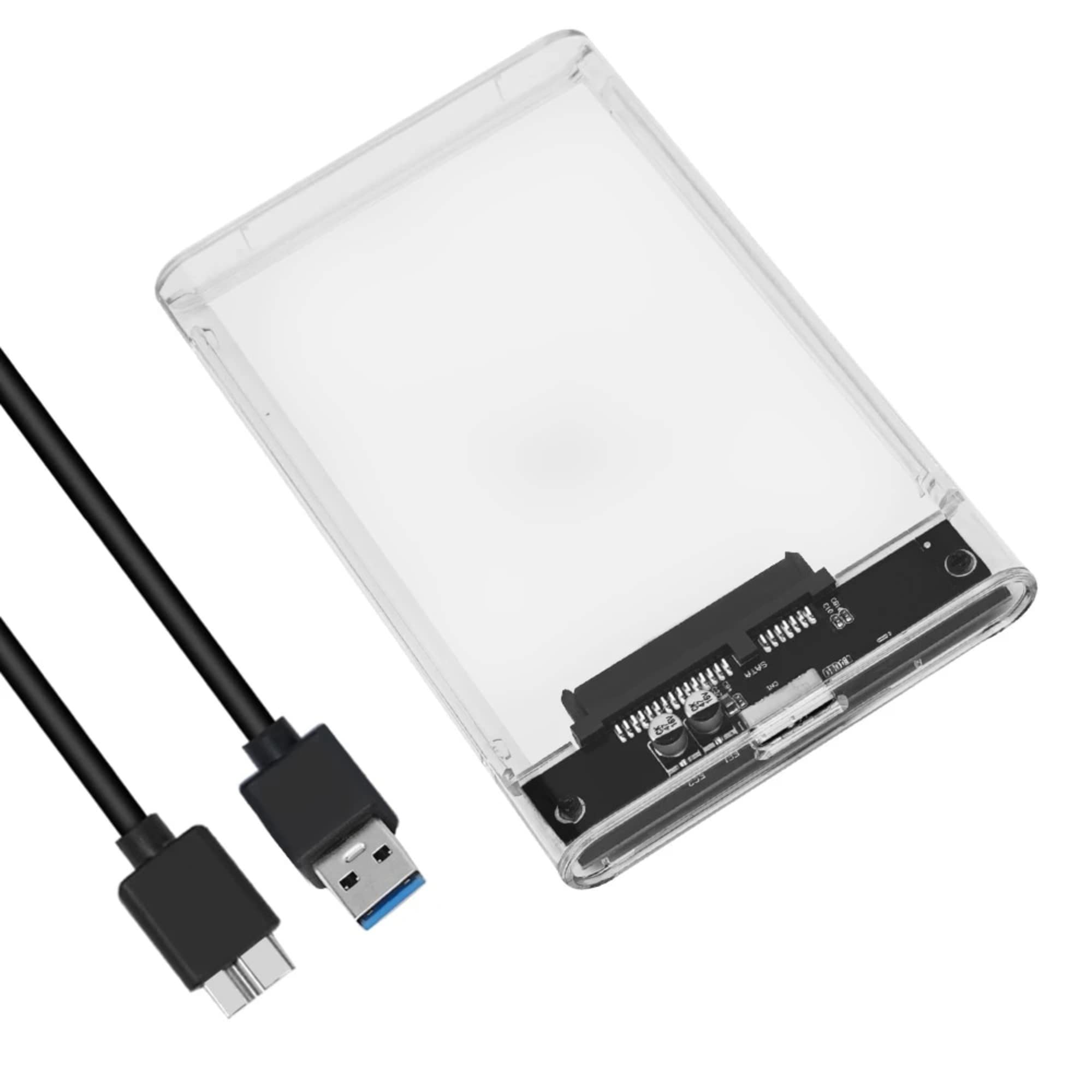 XLT Transparent Tool Free 2.5 Inch USB 3.0 5Gbps to SATA III External Hard Drive HDD Enclosure SSD Case Support UASP
