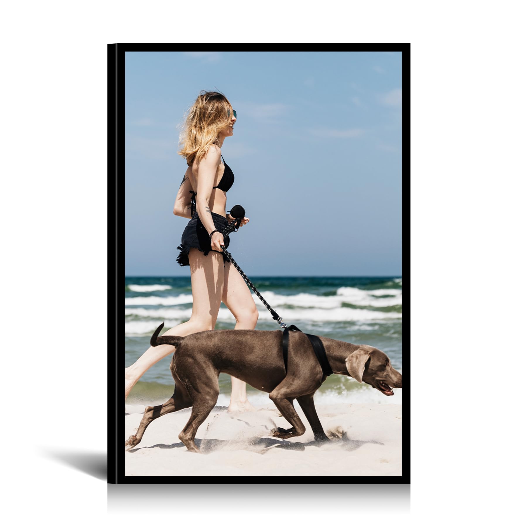 Custom Personalised Photo Prints on Canvas Wall Art for Family Baby Pets Picture Print, Customised Gifts for Women Men Birthday Decor, Floating Frame A1 A2 A3 A4, 40x60cm (16x24in)