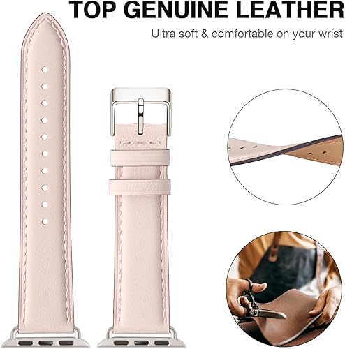 Miniatura 2 de OMIU Square Bands Compatible with Apple Watch Band 38mm 40mm 41mm 42mm 44mm 45mm 49mm, Genuine Leather Wristband Starp for iWatch SE Series 9 8 7 6