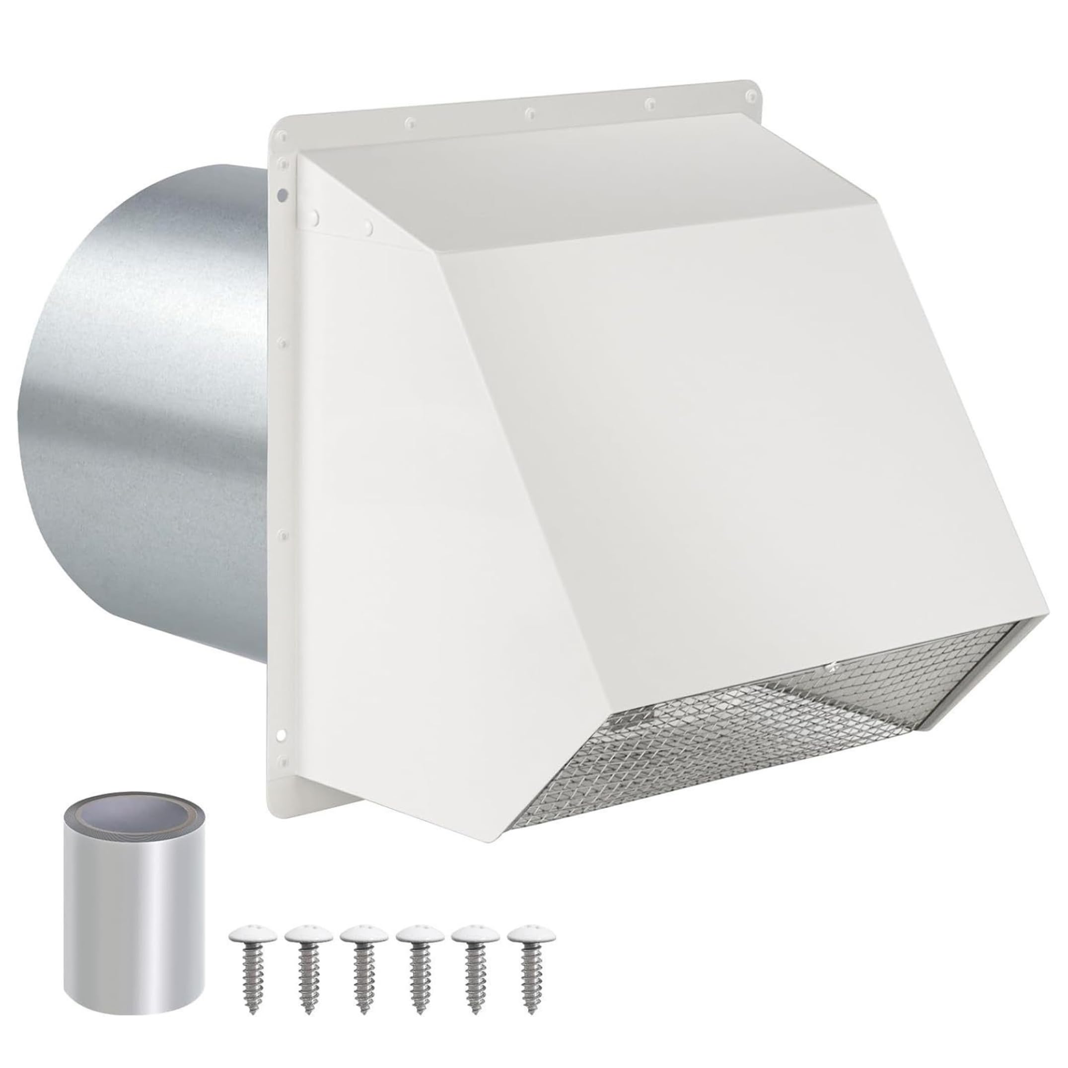 Amortisseur évacuation air blanc de 6 pouces bloquant insectes et courants d'air