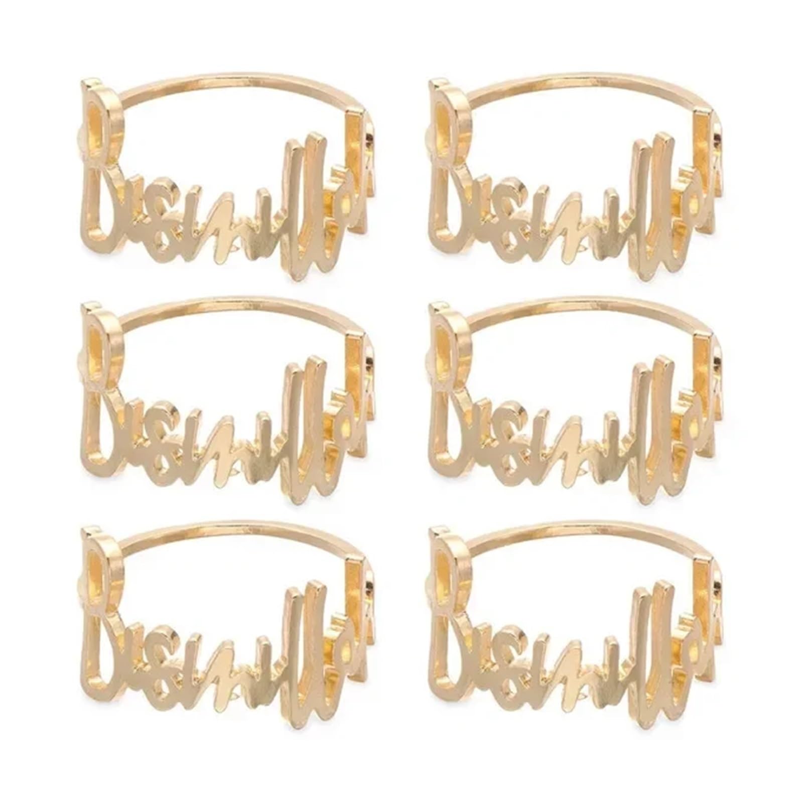 Napkin Rings 6Pcs Napkin Rings Gold Alloy Party(6PCS gold)