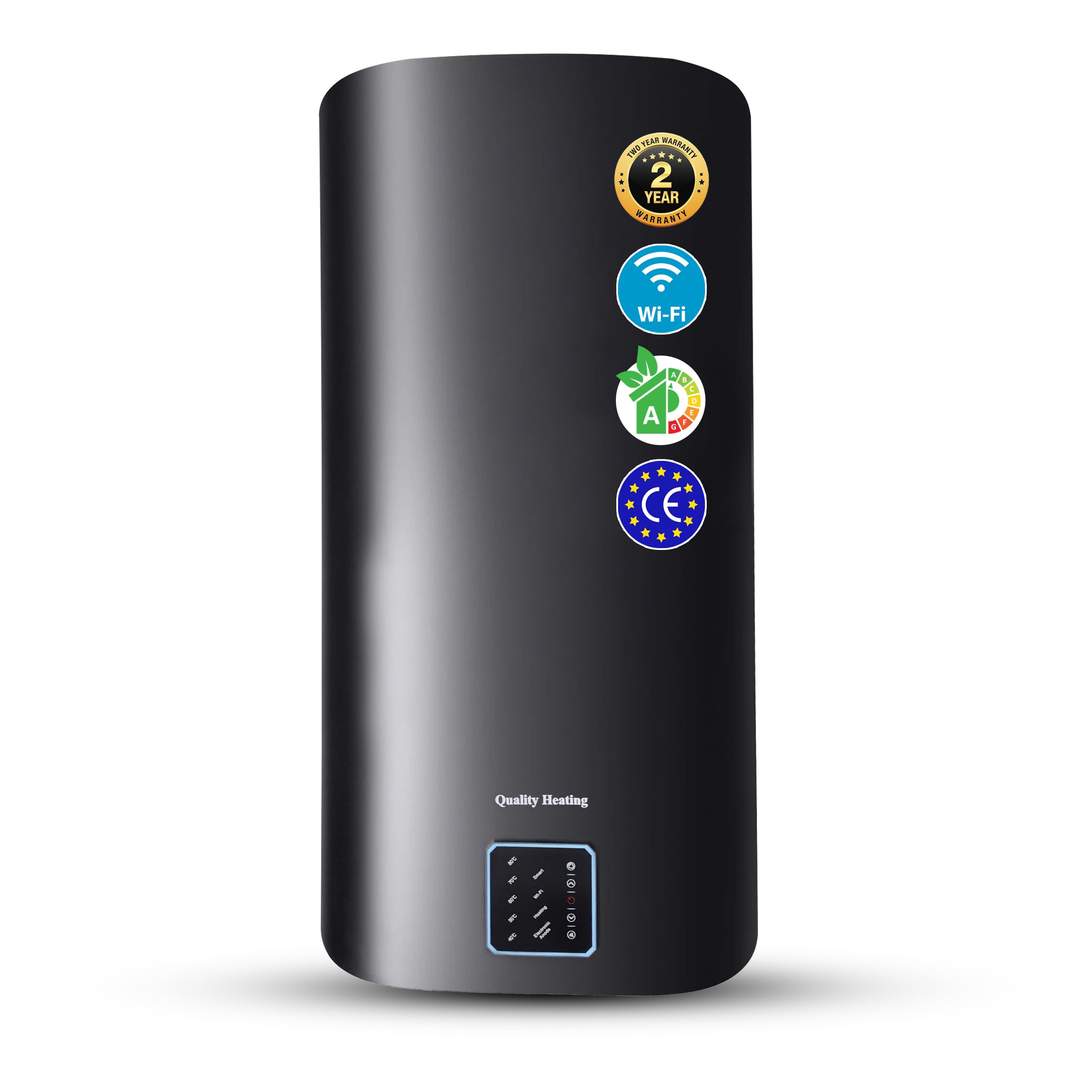 Scaldabagno Elettrico 80L WiFi con Controllo Digitale 2000W – Boiler Elettrico Smart con Controllo da App, Serbatoio Acqua Calda 80 Litri per Bagno, Cucina, Casa e Uso Professionale