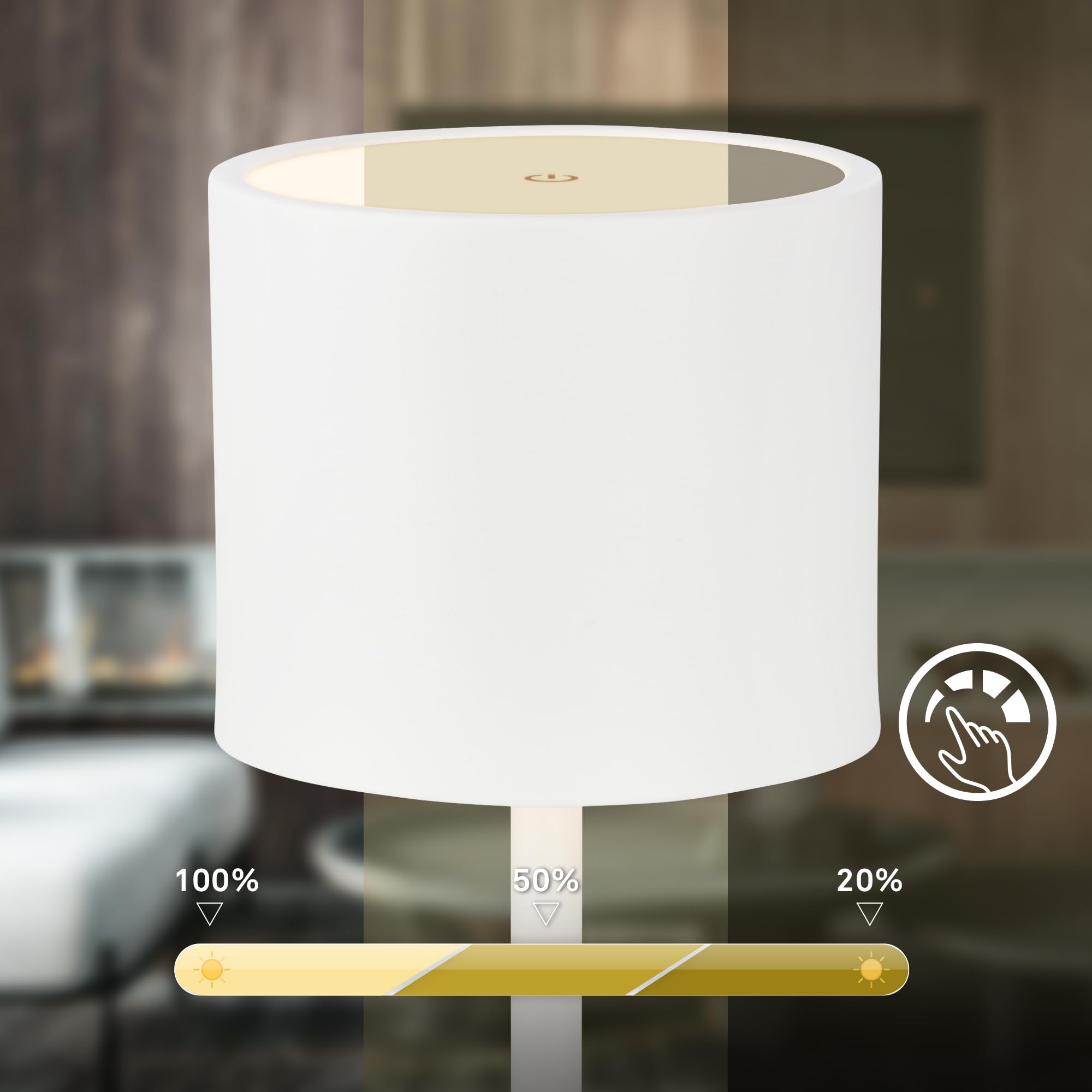 BRILONER - Bezprzewodowa lampa stołowa LED, IP44, ze stacją ładującą, ściemniana stopniowo, akumulator i źródło światła, wymienna lampka nocna, lampa dekoracyjna, lampa LED, lampa stołowa, do salonu,