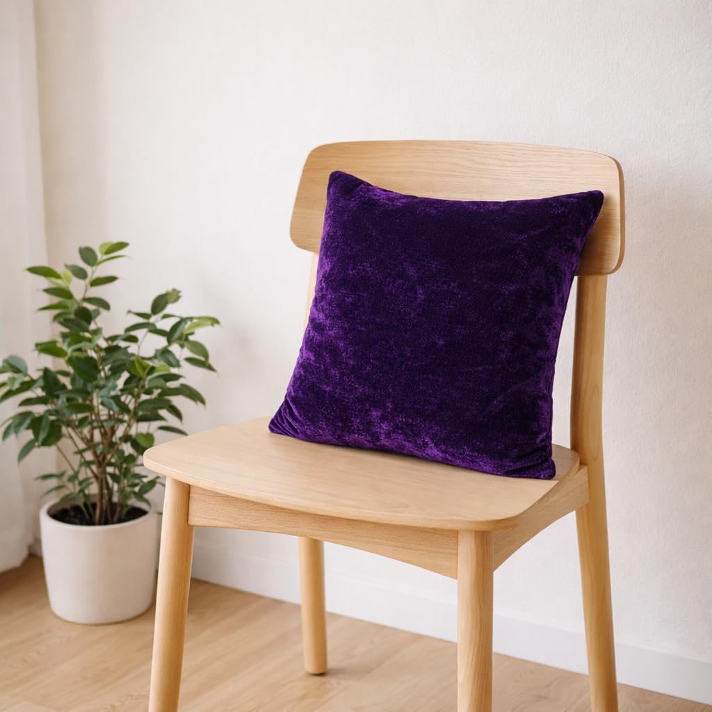 Purple Velvet Cushion 12x12 Inch Pack of 5 | Soft Zip Cushion 2