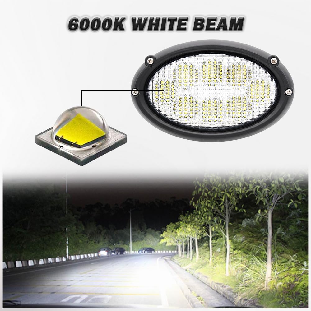 40 Vatios Faros Led Ovalados Tractor 12V 24V 3200lm Con Conector Compatible con Massey Ferguson Fendt Challenger