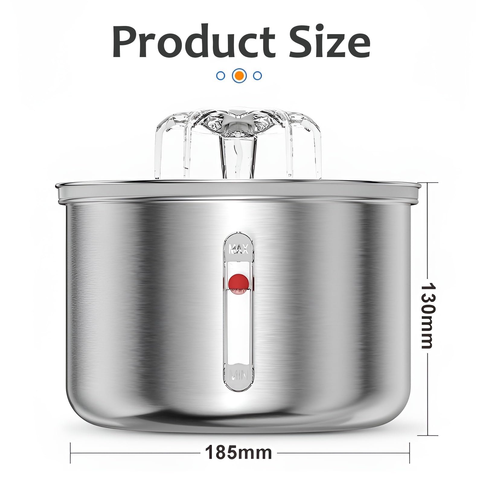 Premium 304 Stainless Steel Pet Water Fountain – Automatic Cat & Dog Water Dispenser with Smart Pump, Ultra-Quiet Design, 2L Large Capacity & Triple Filtration System for Healthier Hydration - image 2