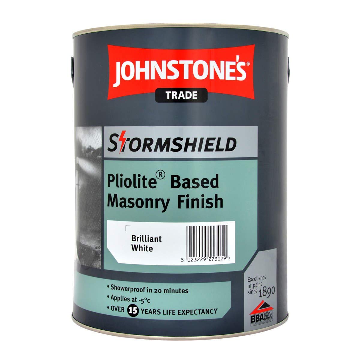 Johnstone's Stormshield Pliolite Masonry Brilliant 5L White