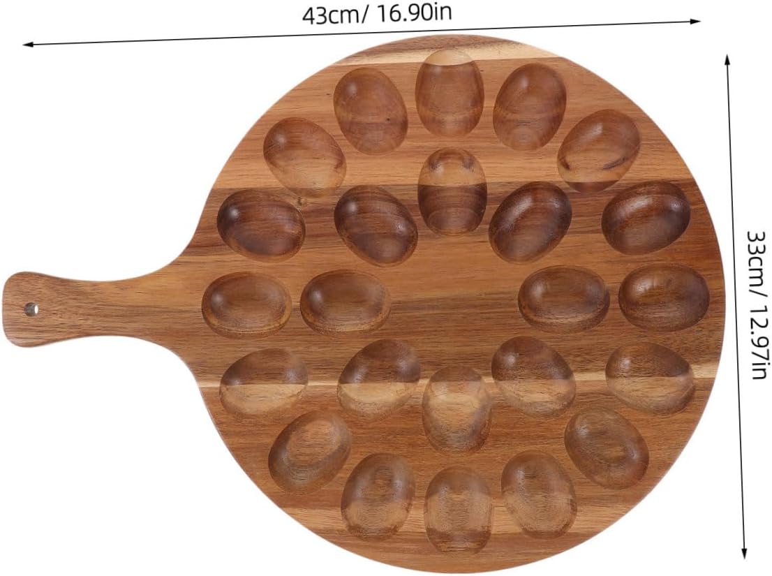 Wooden Deviled Tray Creative Storage Holder for Easter Celebrations Multi-purpose Design for Home Kitchen Smooth Finish