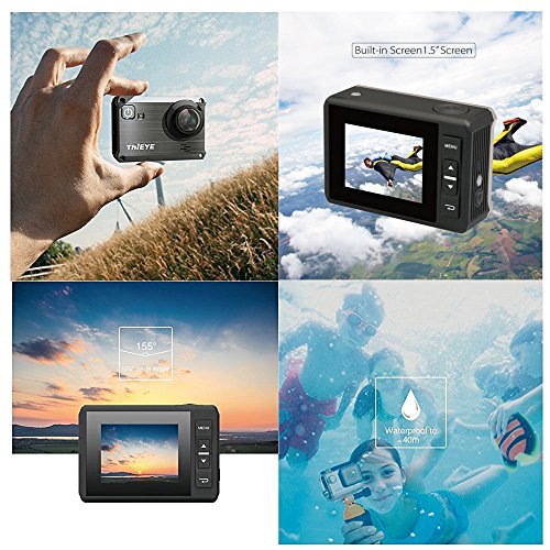 ThiEYE Action Cam HD Actionkamera Wifi 12MP 1080P 30fps Sport Kamera 1.5 Zoll 40M Wasserdichte Helmkamera mit 1000mAh… – Bild 5
