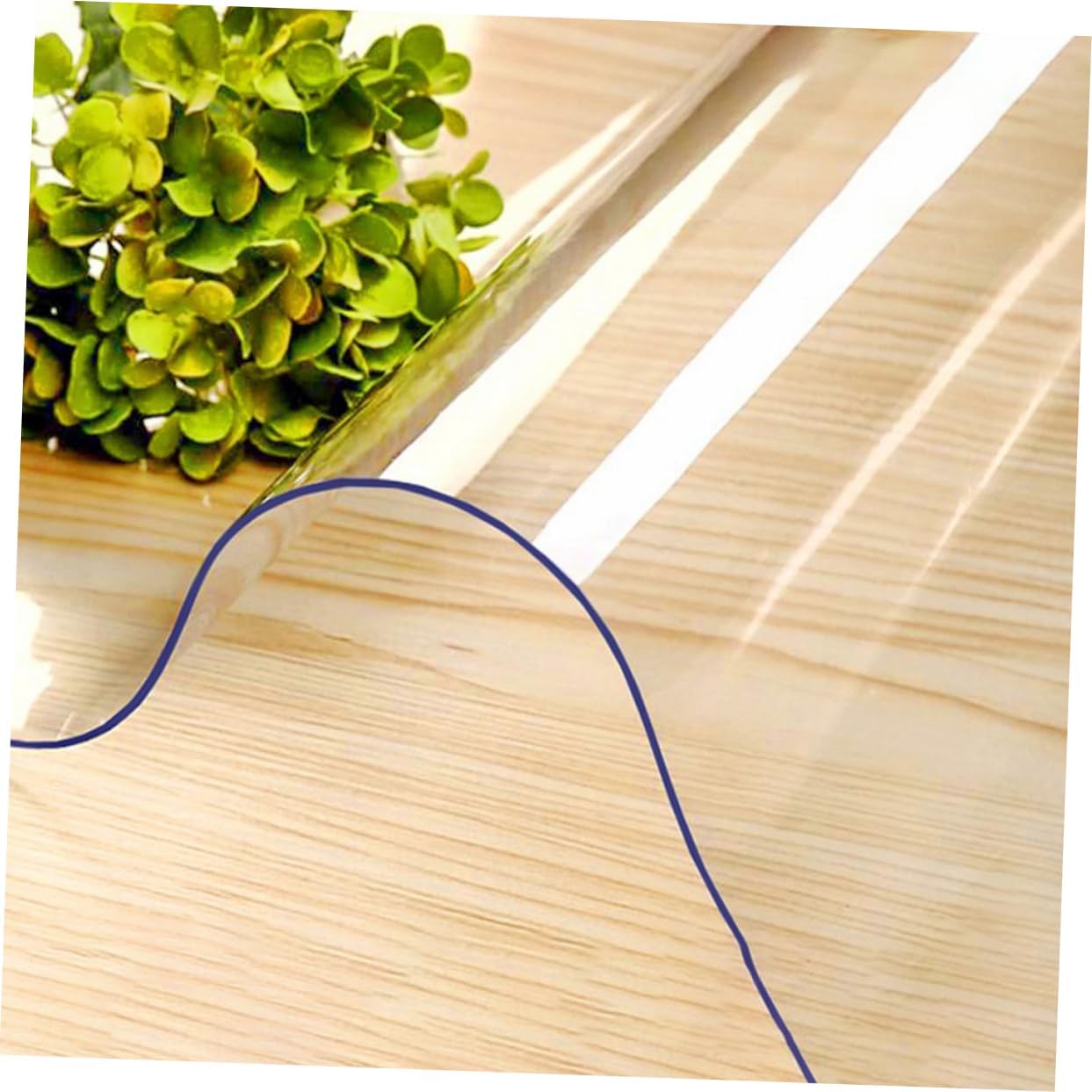 Toyvian Transparent PVC Floor Mat Protector for Floors Carpet Cover Reusable for Office Chairs Tables Entryways