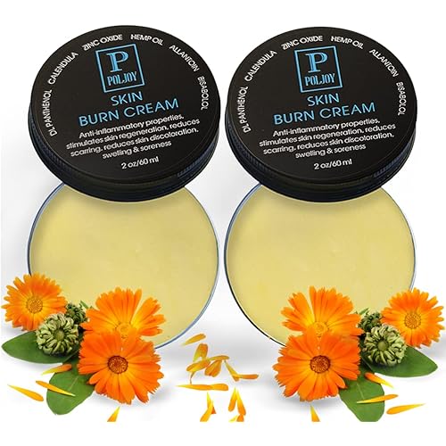 Skin Burn Cream Repair Natural - Post Burns Healing Remedy - Scar Care Promotes Recovery - Soothing First Degree Treatment - Sunburns Aid Fast Relief - Household & Vacation (4 Fl Oz (Pack of 2))