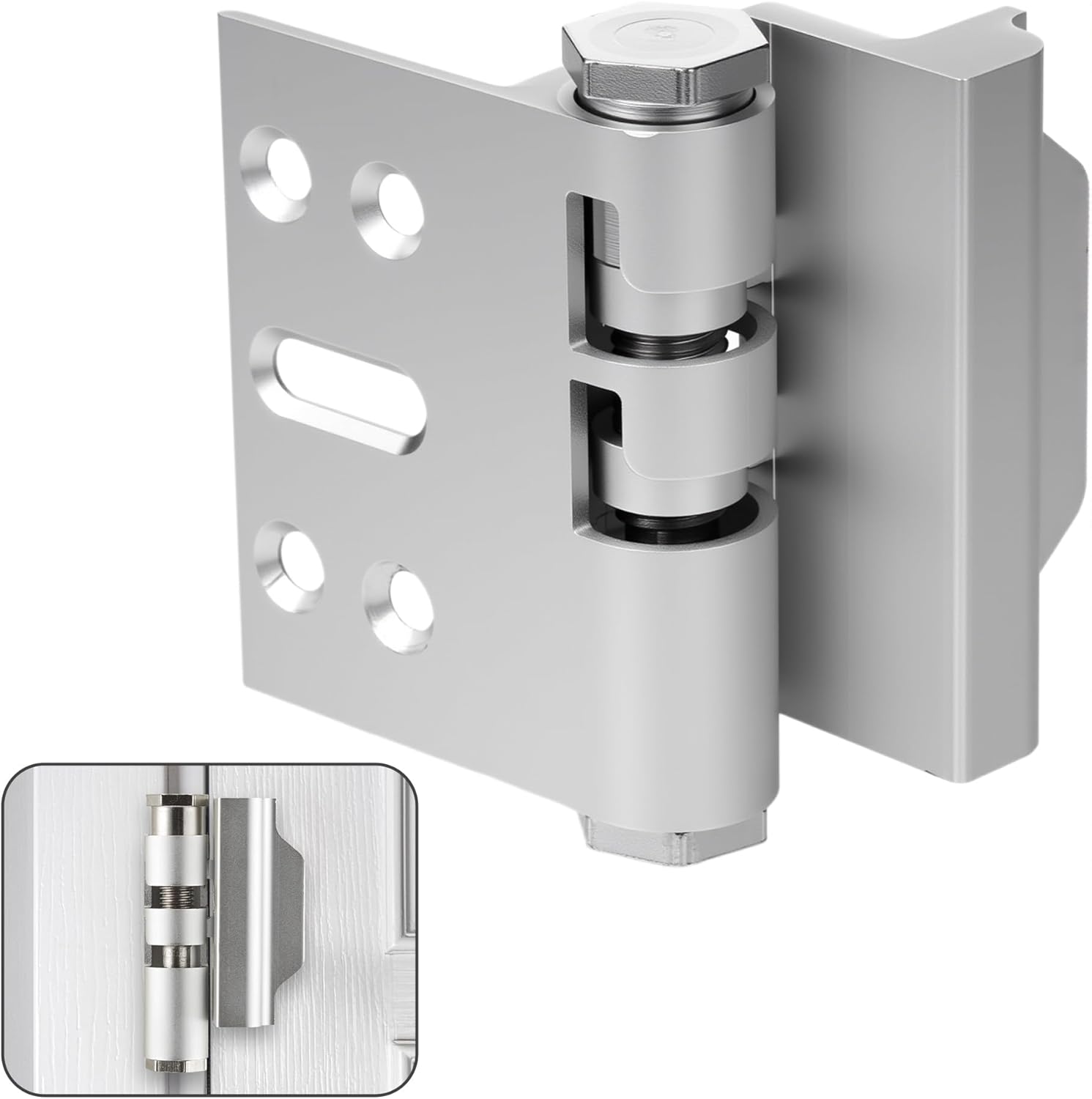 Home Door Reinforcement Lock - High Security Anti-Burglary Lock, Aluminum Guard for Home Security (Silver Oxide)
