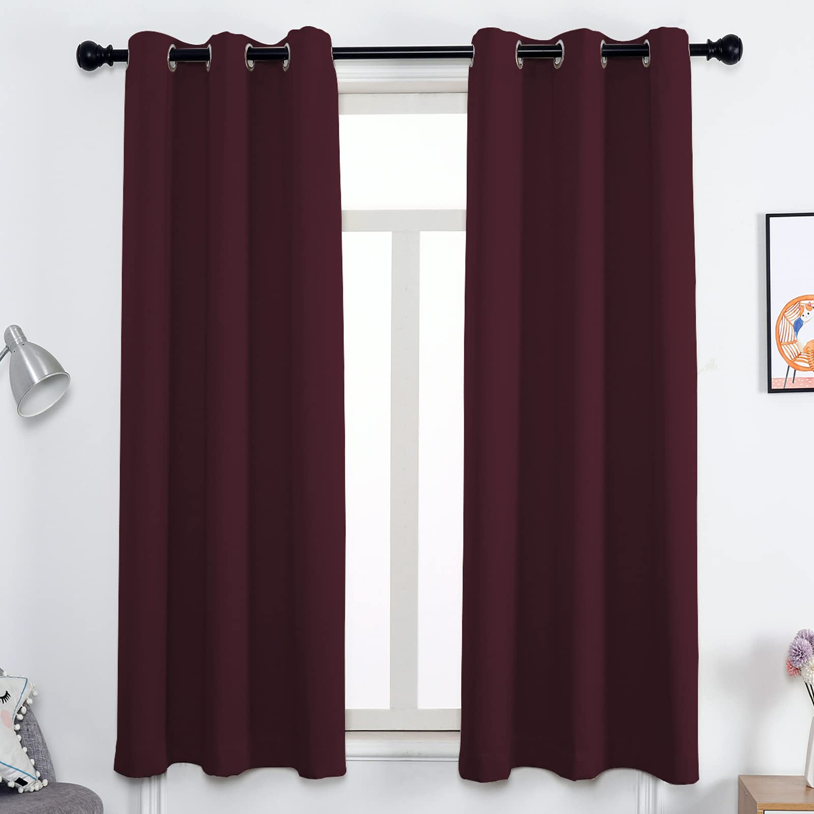 GZQIAWY Eyelet Curtain,Opaque 75%-95% Blackout Thermal Curtain,Cold and Heat Insulation Decorative Curtain Heat Protection Curtain Winter Summer (Width x Height) W78.74 x H59.05in purple violet 1PCS