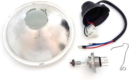 Miniatura 2 de 6.5 "6 12 pulgadas H4 halógeno faro redondo cristal transparente 6055 bajoalto haz retro stock motocicleta vintage Cafe Racer Bobber Chopper