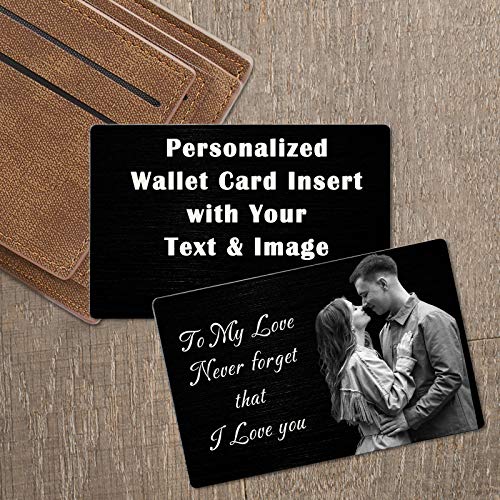 Amlion Personalized Metal Wallet Card,Custom Wallet Insert Card with Photo Message Engraved Gifts for Men, Husband, Dad, Son2