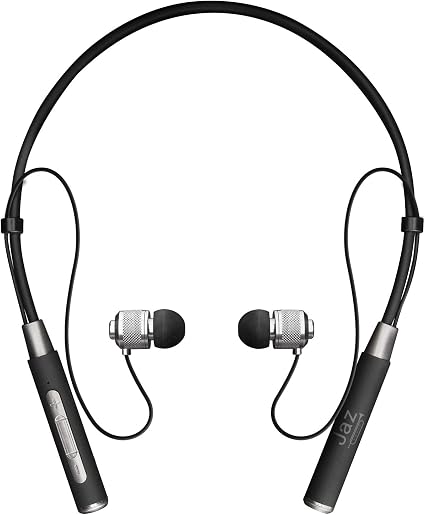 JAZ SBS Auricolari Spirit Stereo, Wireless V.5.0 con Finitura in Metallo,  Laccio da Collo Flessibile, Tasti Multifunzione per Musica e chiamate :  Amazon.it: Elettronica