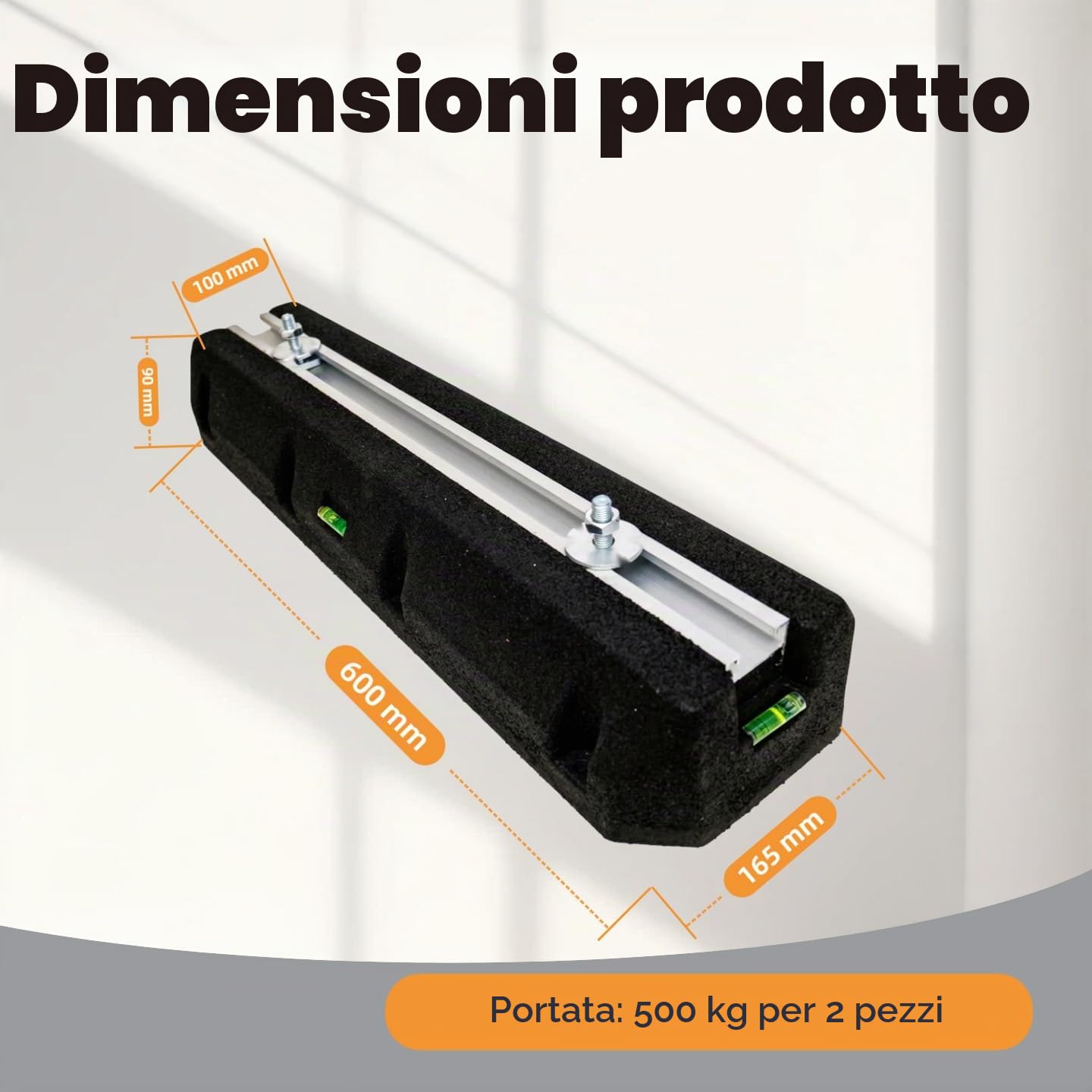 Console da terra per climatizzatore e pompa di calore con livella 600 mm Antivibrazione telaio 400 kg resistente agli UV in gomma ammortizzante per unità esterne