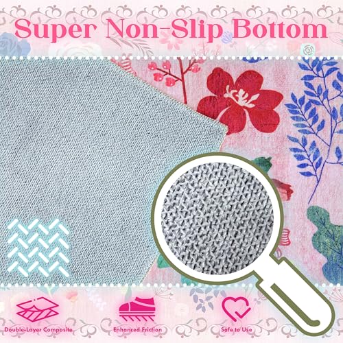 Tapete Floral Bohemio Lavable 2x3 Pies Rosa miniatura 3