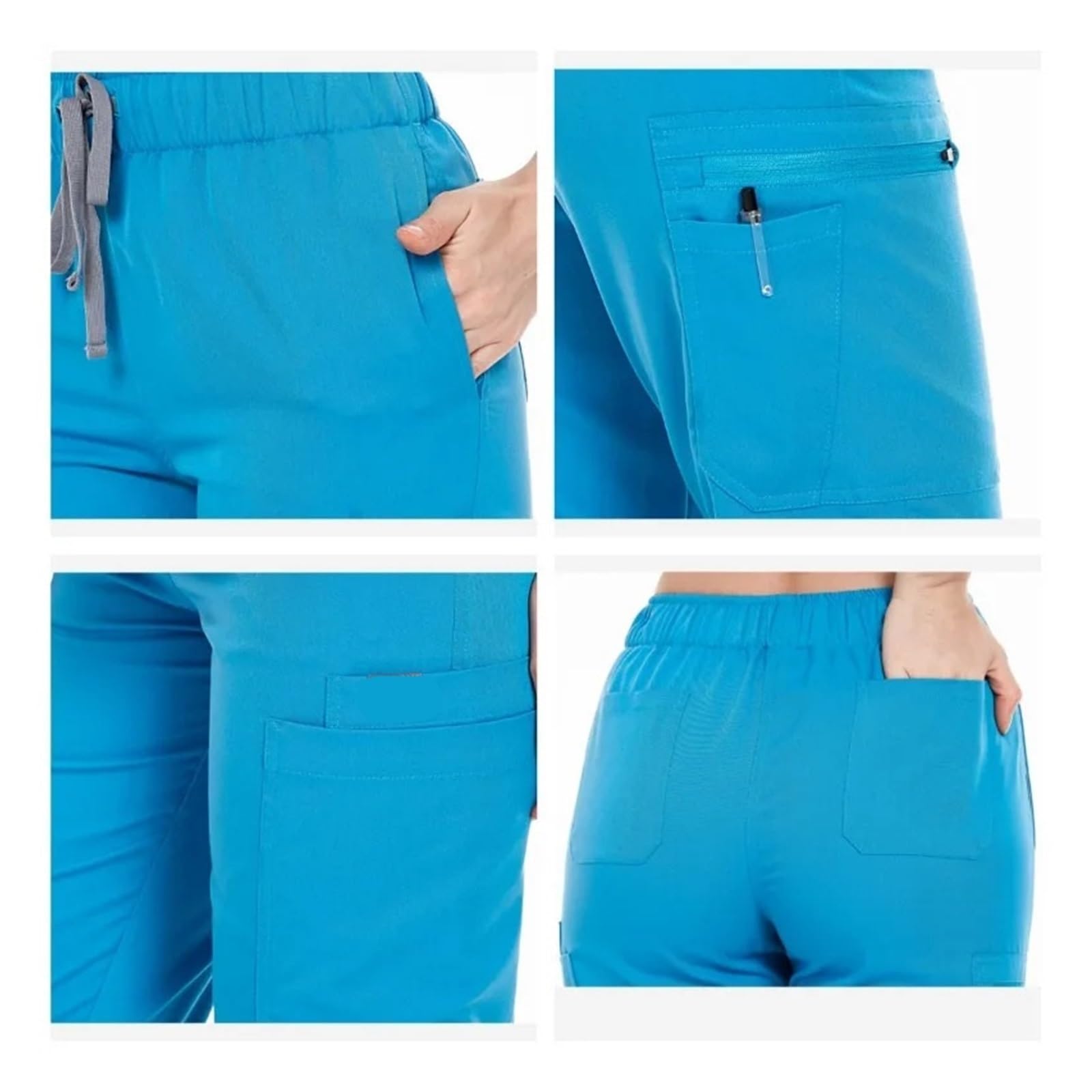 Uniforme Enfermera Conjunto de 3 piezas uniforme médico y enfermería, pantalones sencillos con más bolsillos, for spa